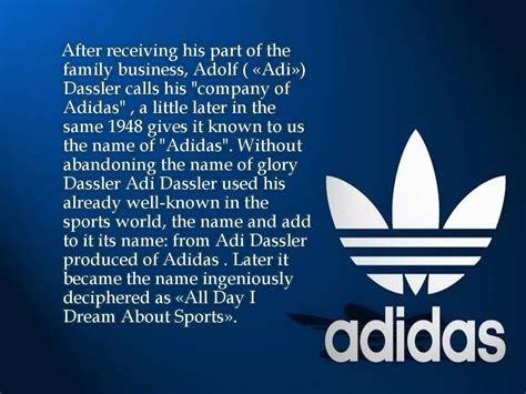 adidas history facts.